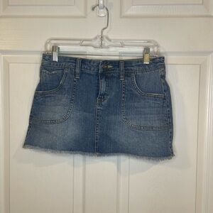Mudd Raw Hem Y2K Denim Skirt Size 7